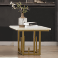White and Gold Marble End & Side Table