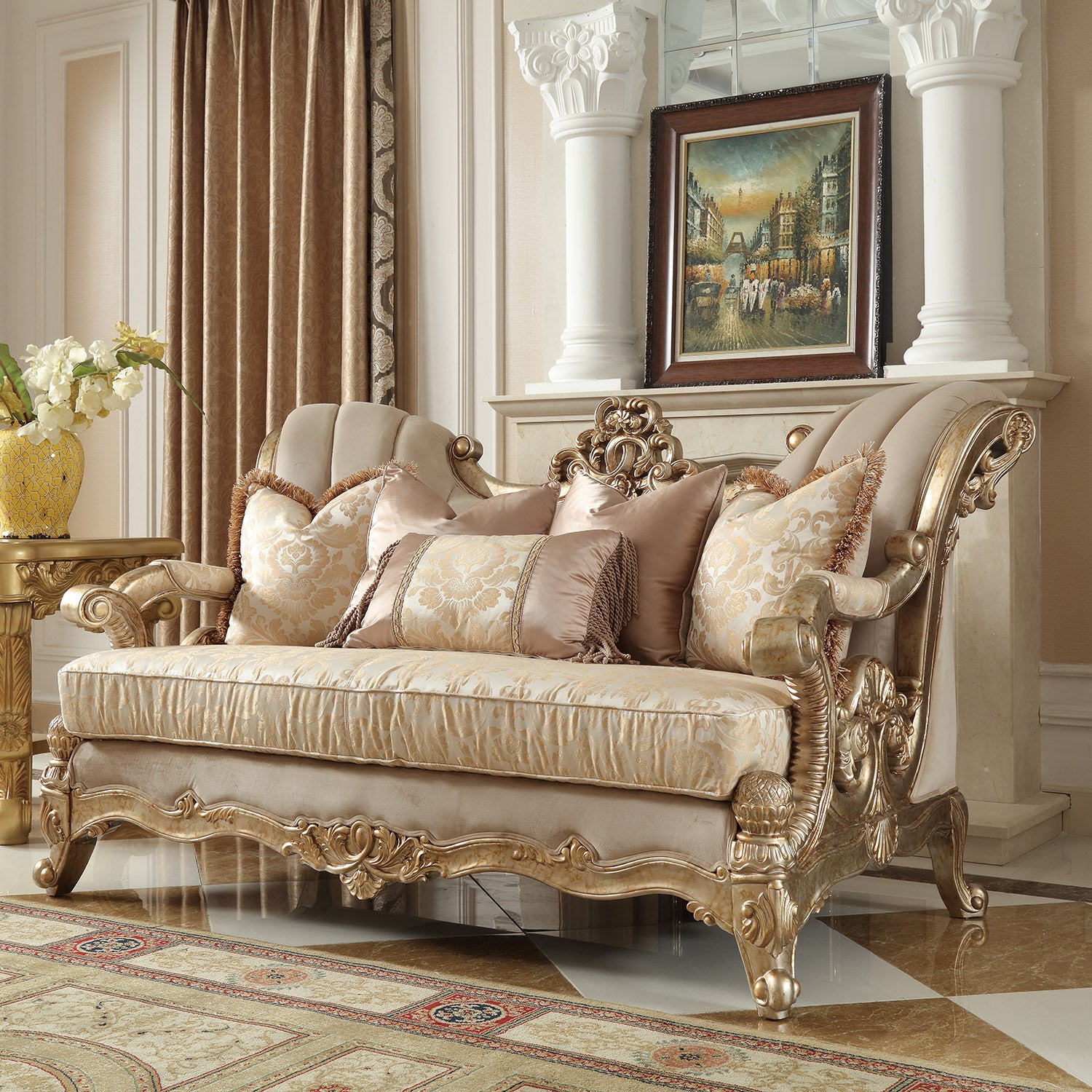 Champagne (Metallic Gold and Fabric and Solid Wood LOVE