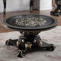 Ebony Black Coffee Table with Antique Gold Accents