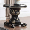 Ebony Black End Table with Antique Gold Accents