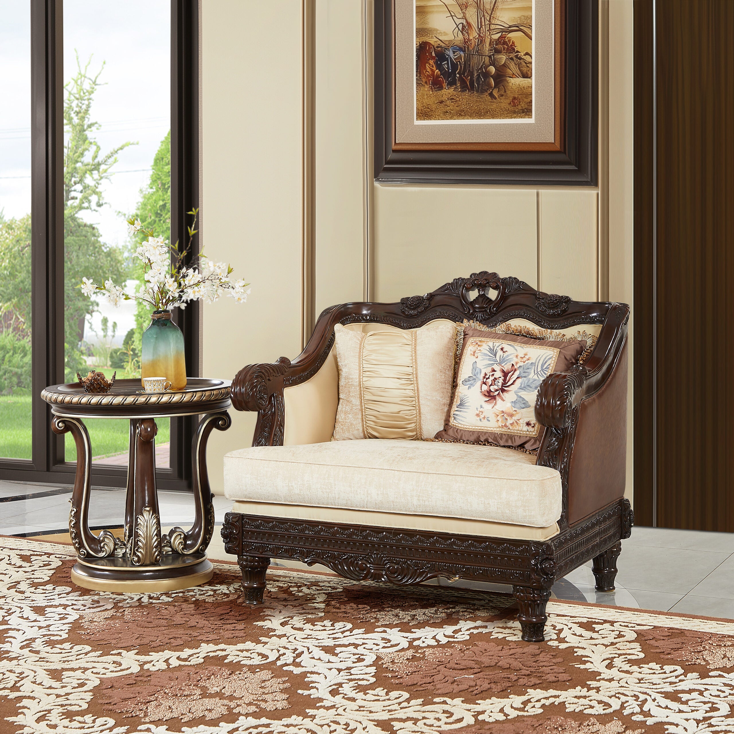 Traditional Upholstered Accent Chair