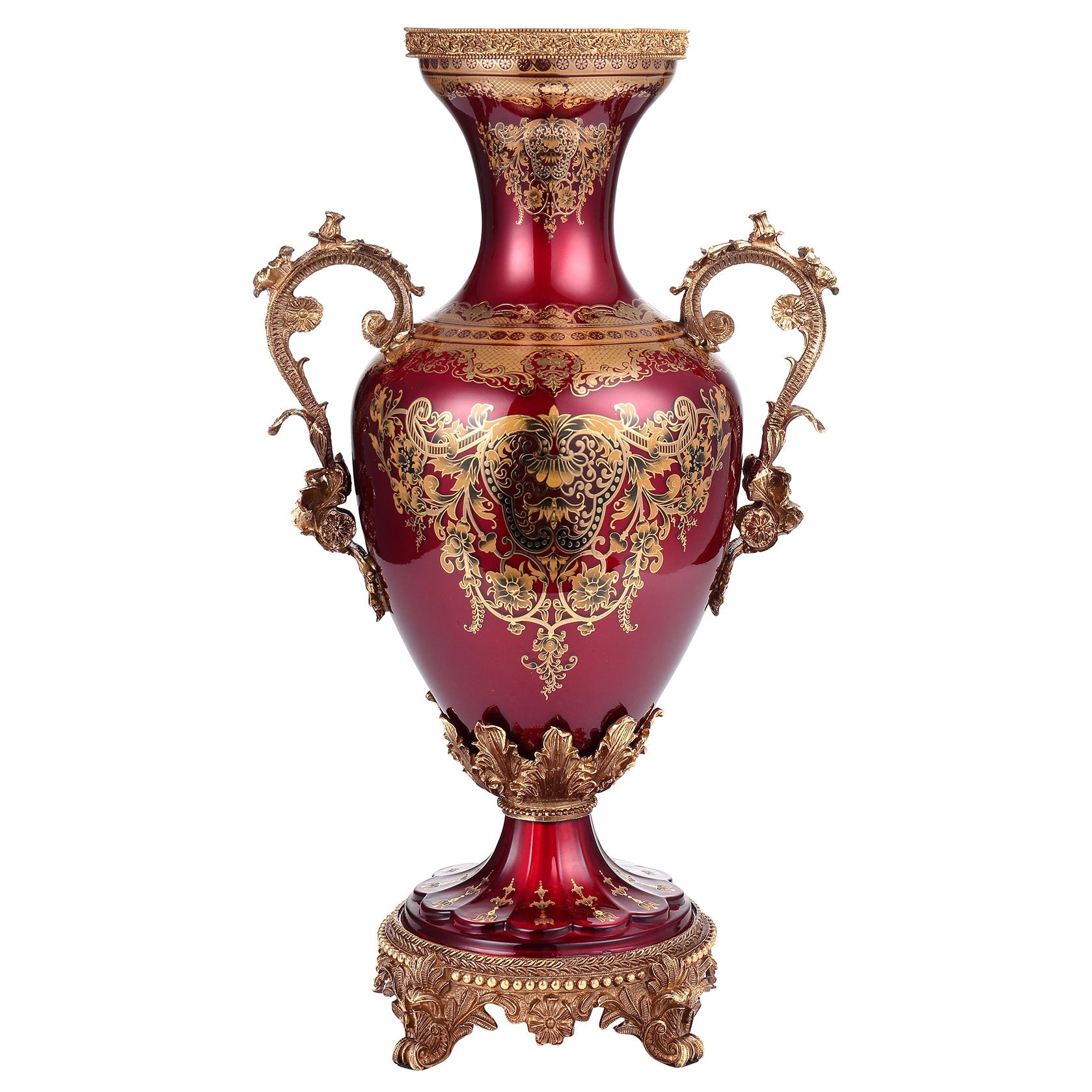 Red Arc de Cristal Decorative Vase