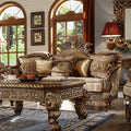 Metallic Antique Gold Fabric and Solid Wood LOVE