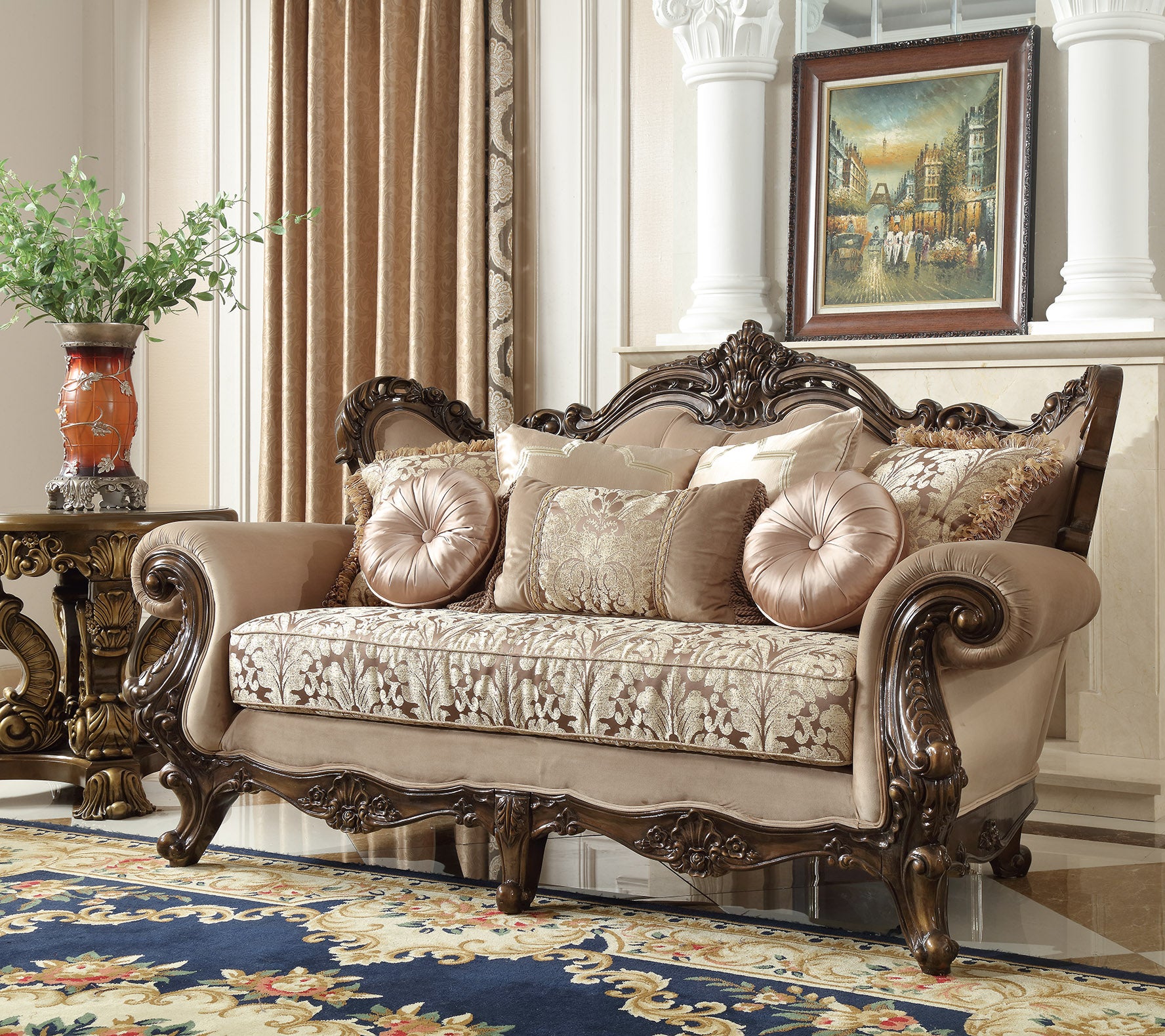 Perfect Brown Fabric and Solid Wood LOVE