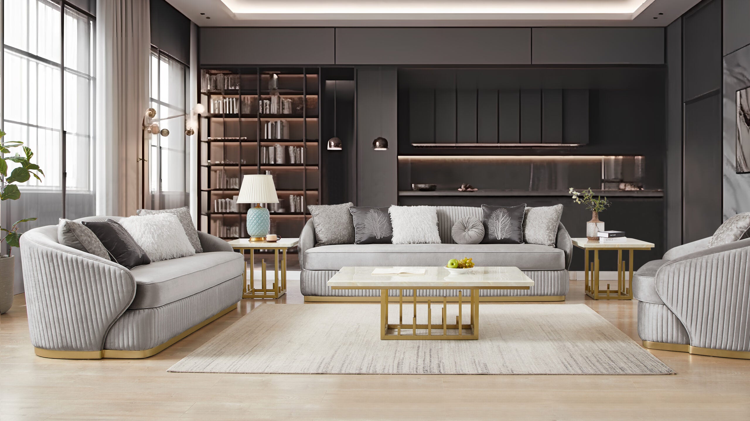 Three-Piece Sofa Set — Living Room Sets
