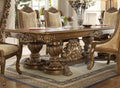 Traditional Perfect Brown Dining Table with Antique Gold Accents