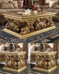 Metallic Gold Three-Piece Coffee Table Set