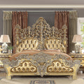Metallic Gold Leather California King Bed