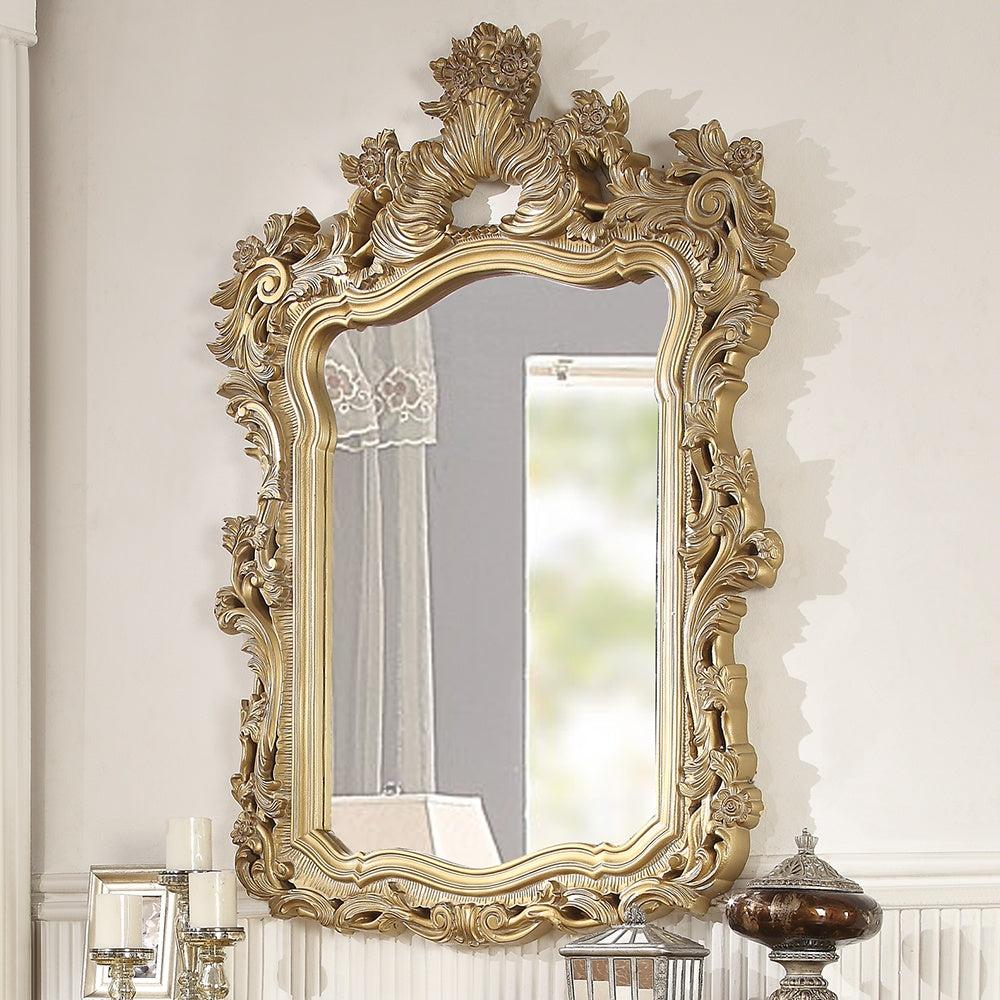 Metallic Bright Gold Console Mirror