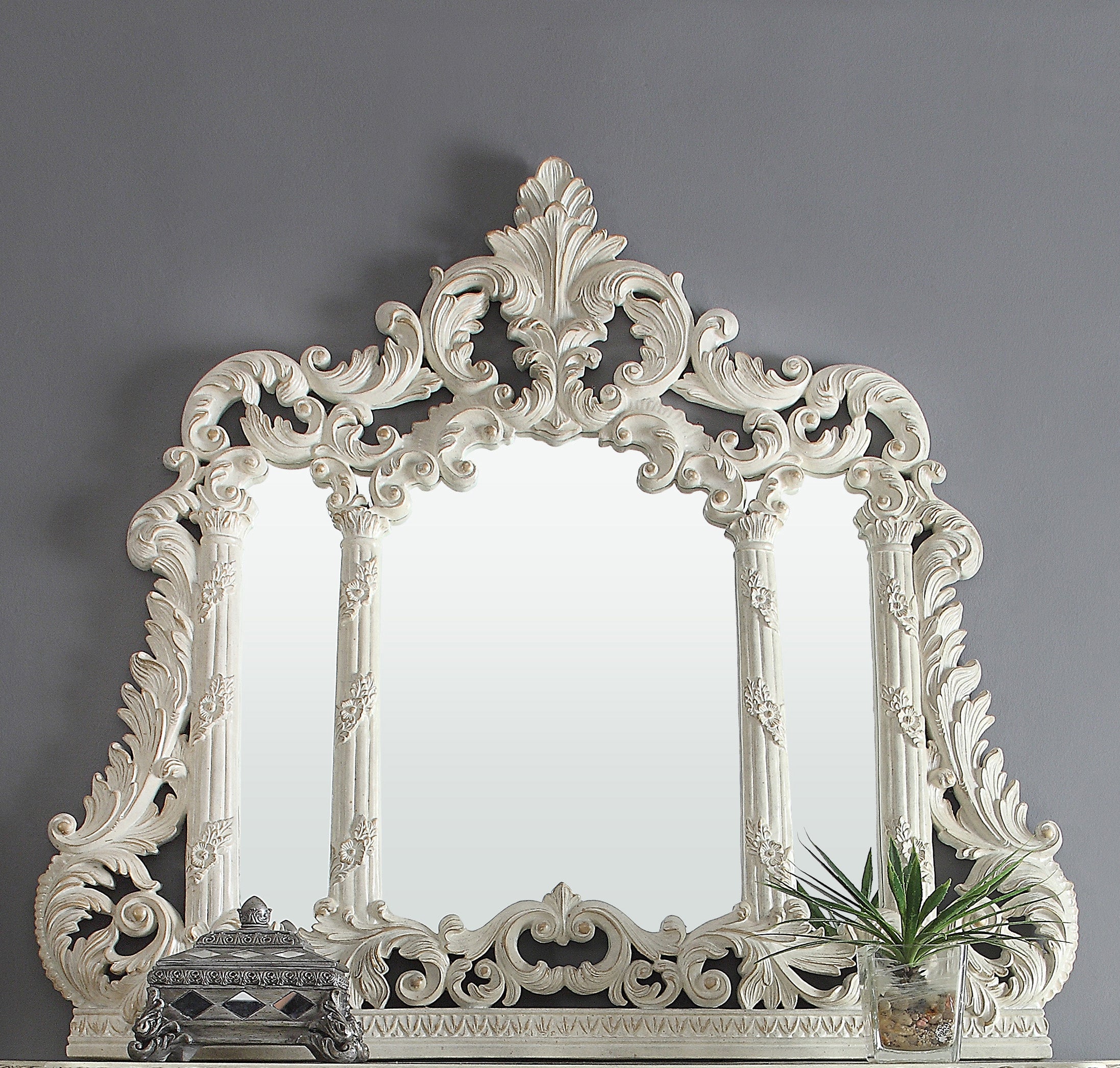 Plantation Cove White Wall Mirror