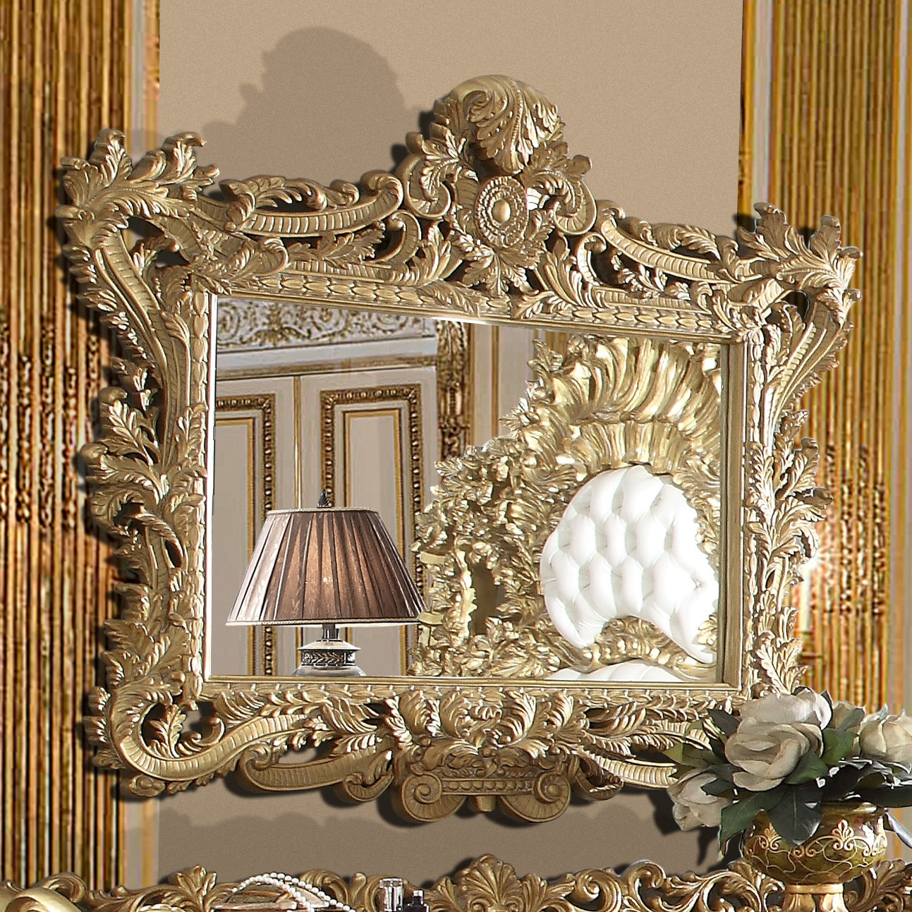 Metallic Bright Gold Wood/Composite MIRROR