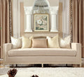 Champagne Fabric and Solid Wood Sofa