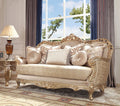 Metallic Antique Gold w/ Fabric and Solid Wood Sofa