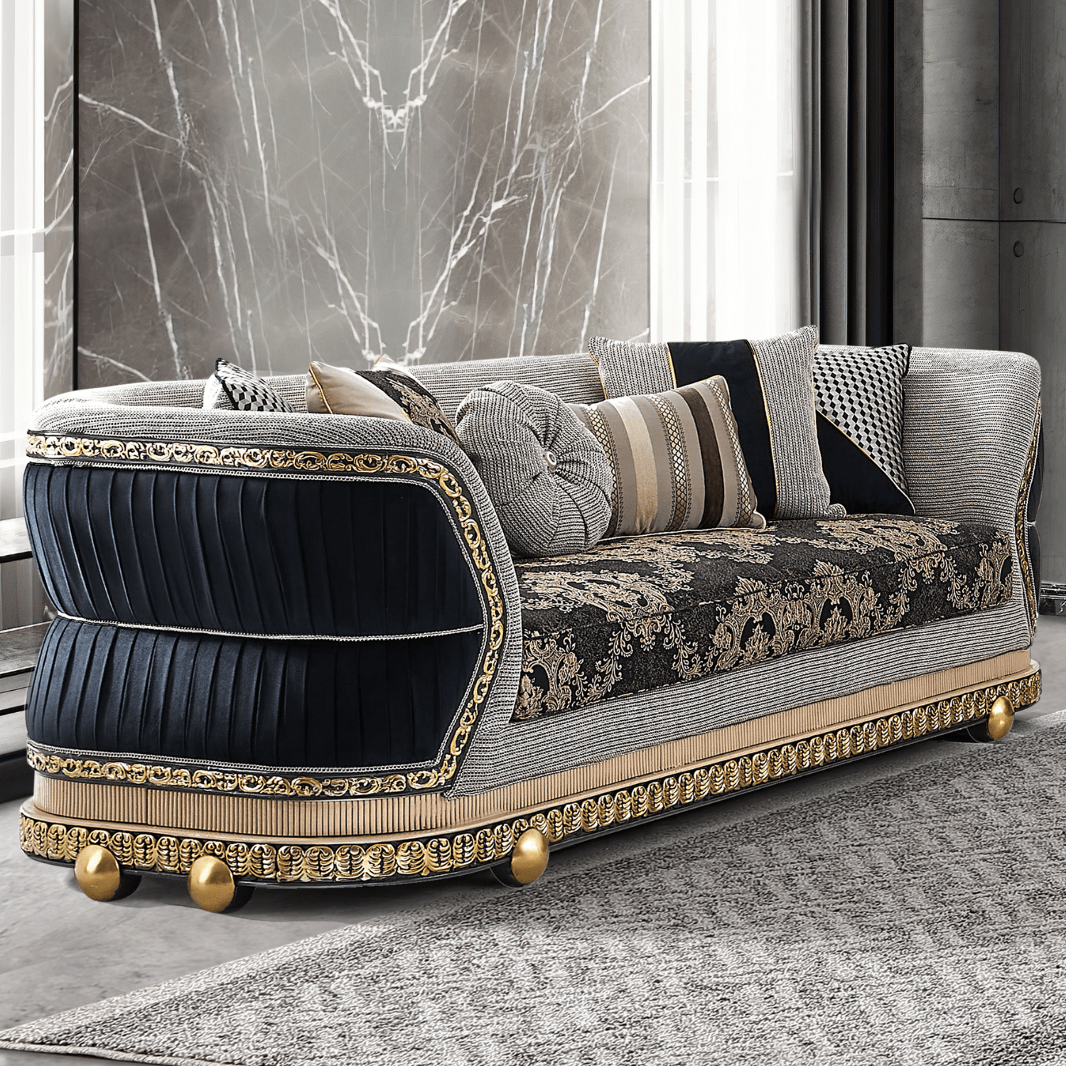 Traditional Upholstered Sofa