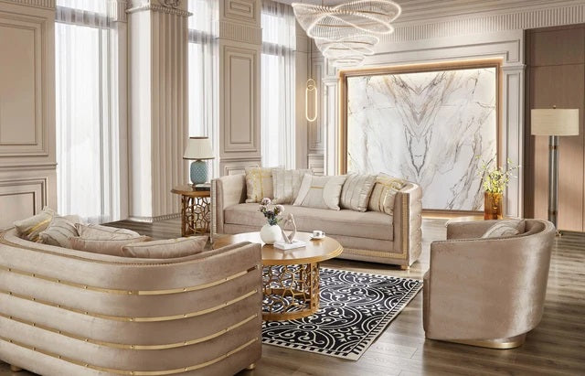 Traditional Three-Piece Living Room Seating Set