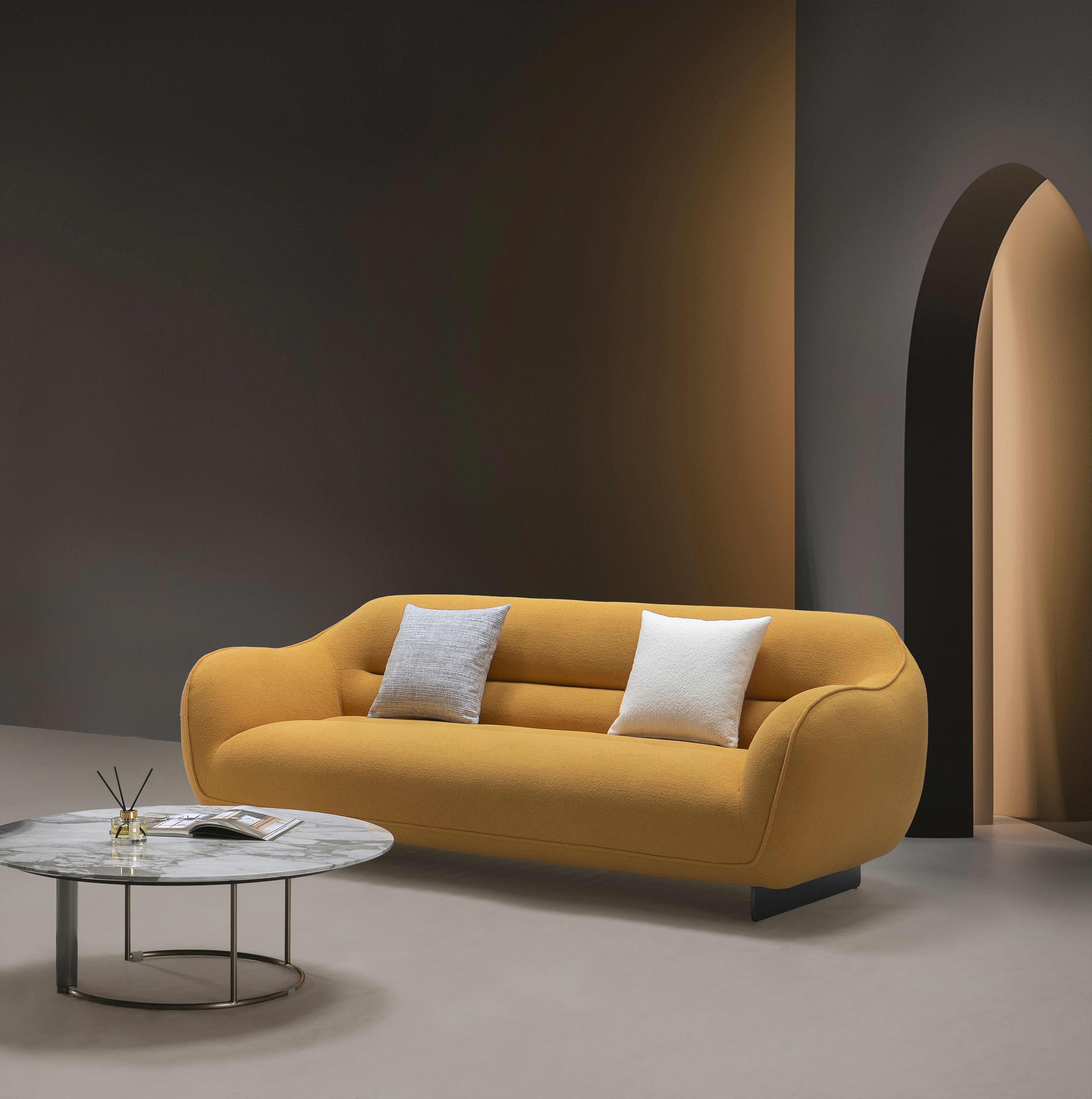 Yellow Fabric Sofa