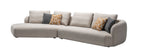 Grey Upholstered Sofa with Left-Hand-Facing Chaise