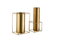 Medium Brushed-Gold Square Vase