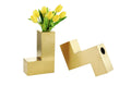 Large Brushed Gold Tetris Three Vase