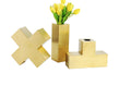 Brushed Gold Tetris Five Vase