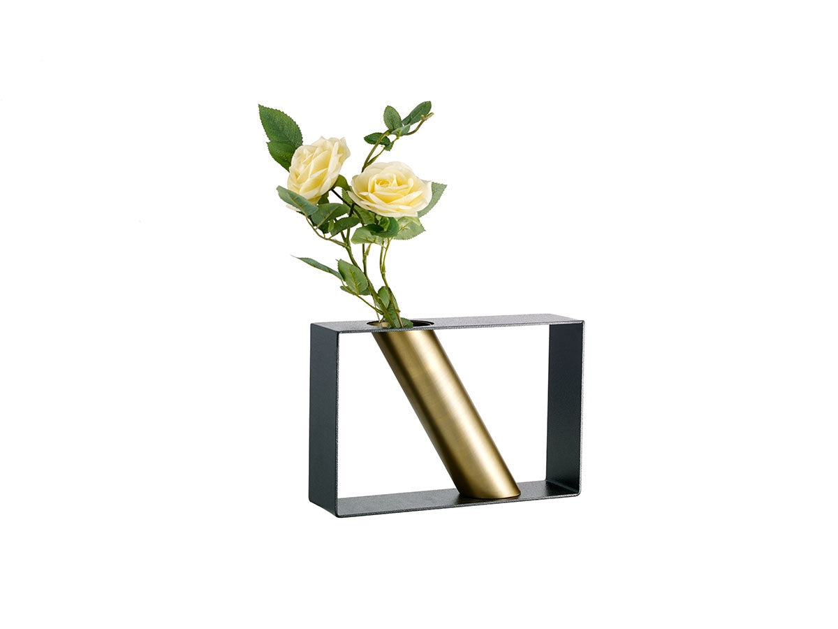 Polished Gold And Black Box Vase