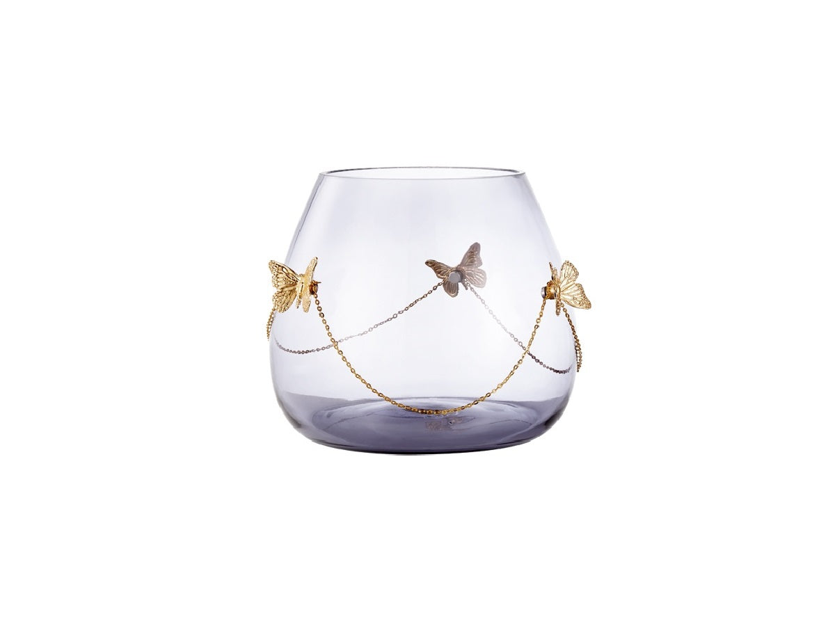 Large Glass Butterfly Love Vase