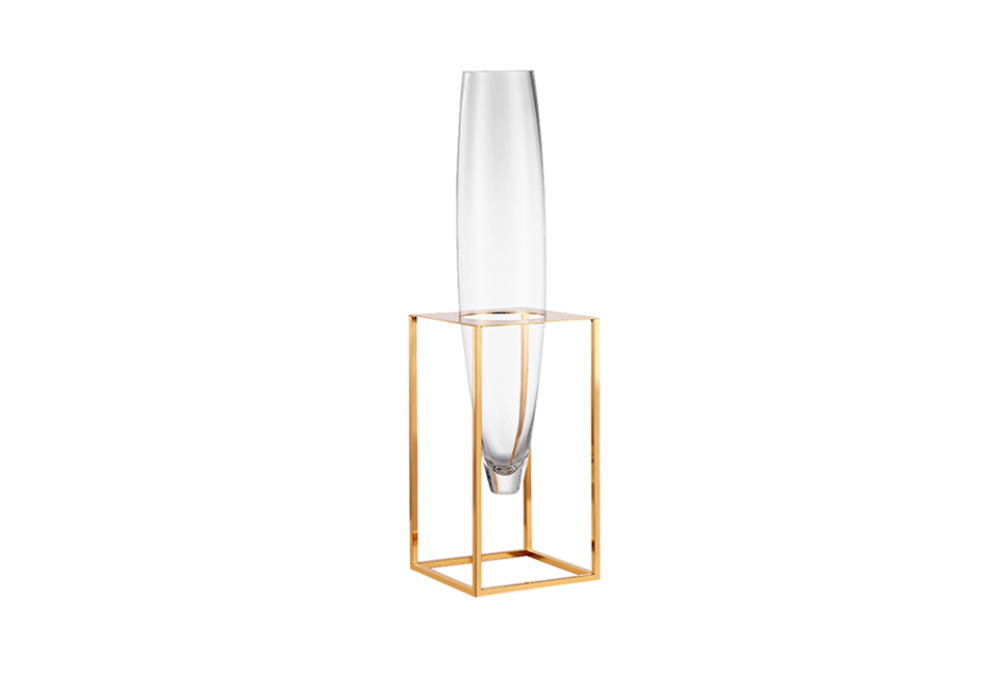 Polished-Gold Glass Vase