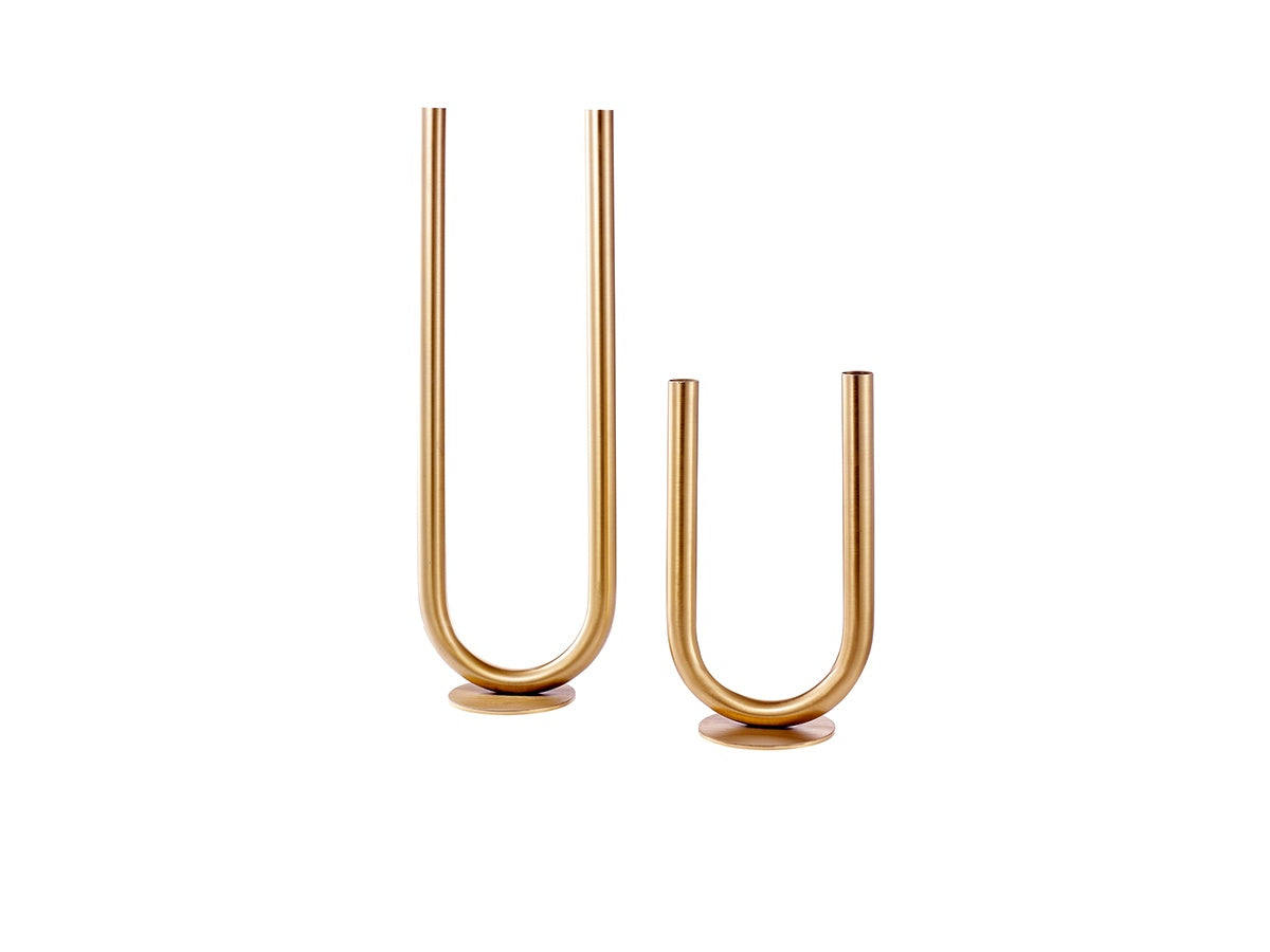 U-Shaped Gold Flower Vase