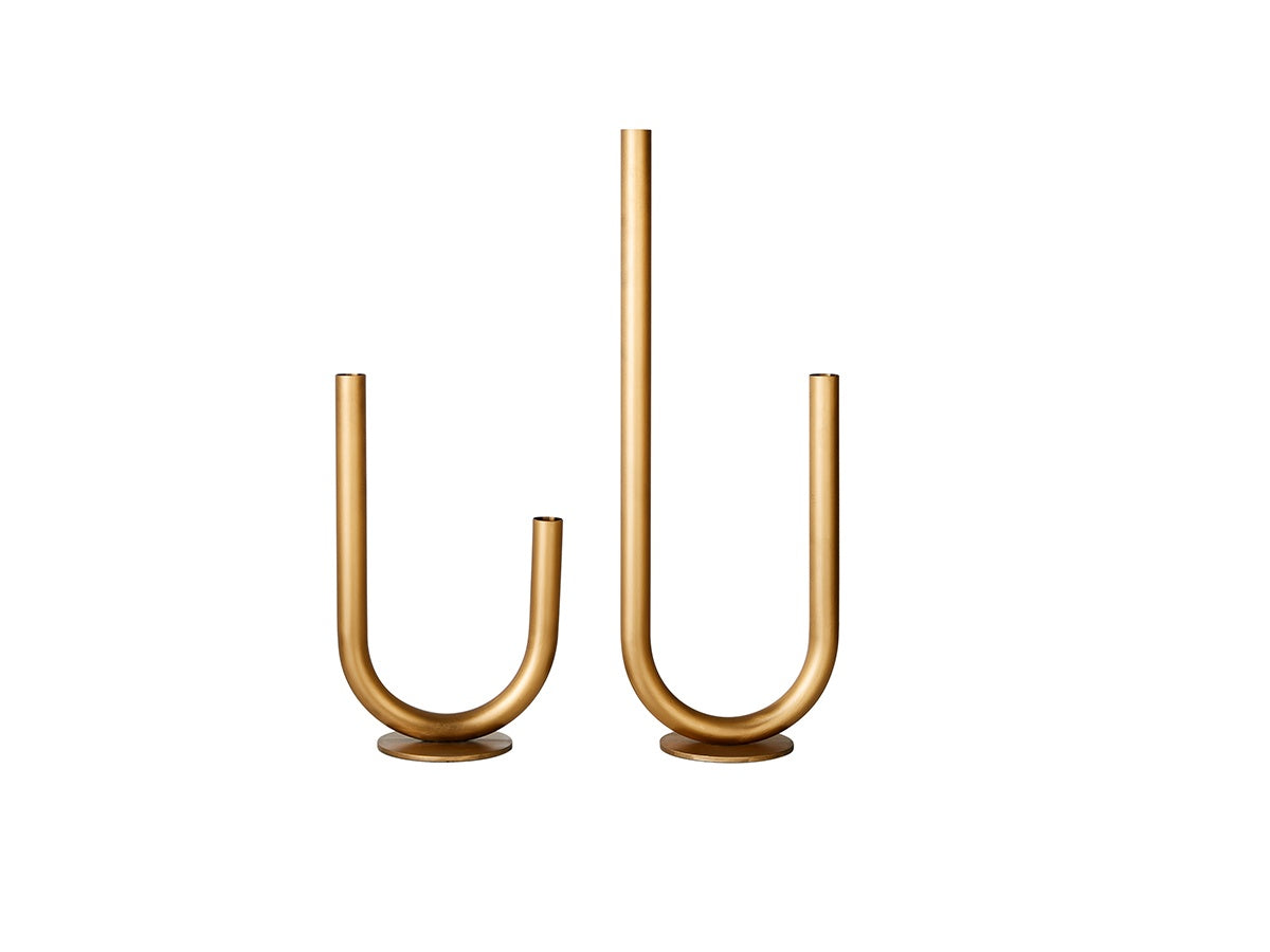 Large Stainless Steel Brushed Gold U-shaped Vase