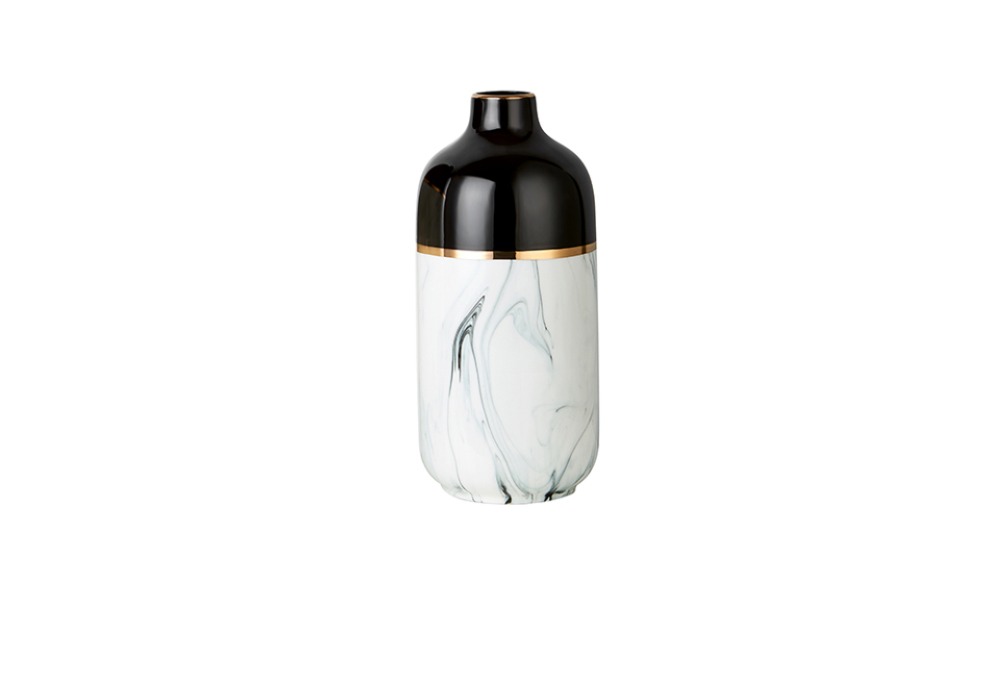 Medium Porcelain Ink Vase Curved