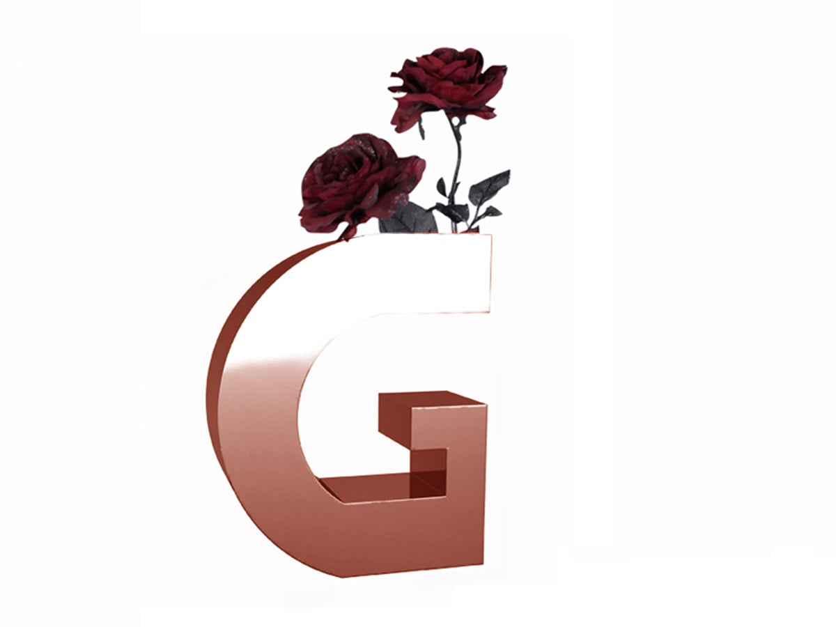 Polished Rose Gold "G" Vase