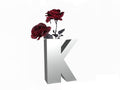 Polished Stainless Steel Letter "k" Vase