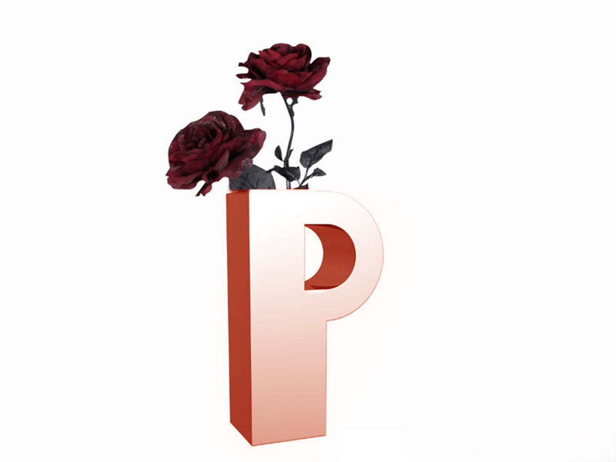 Polished Rose Gold "p" Vase