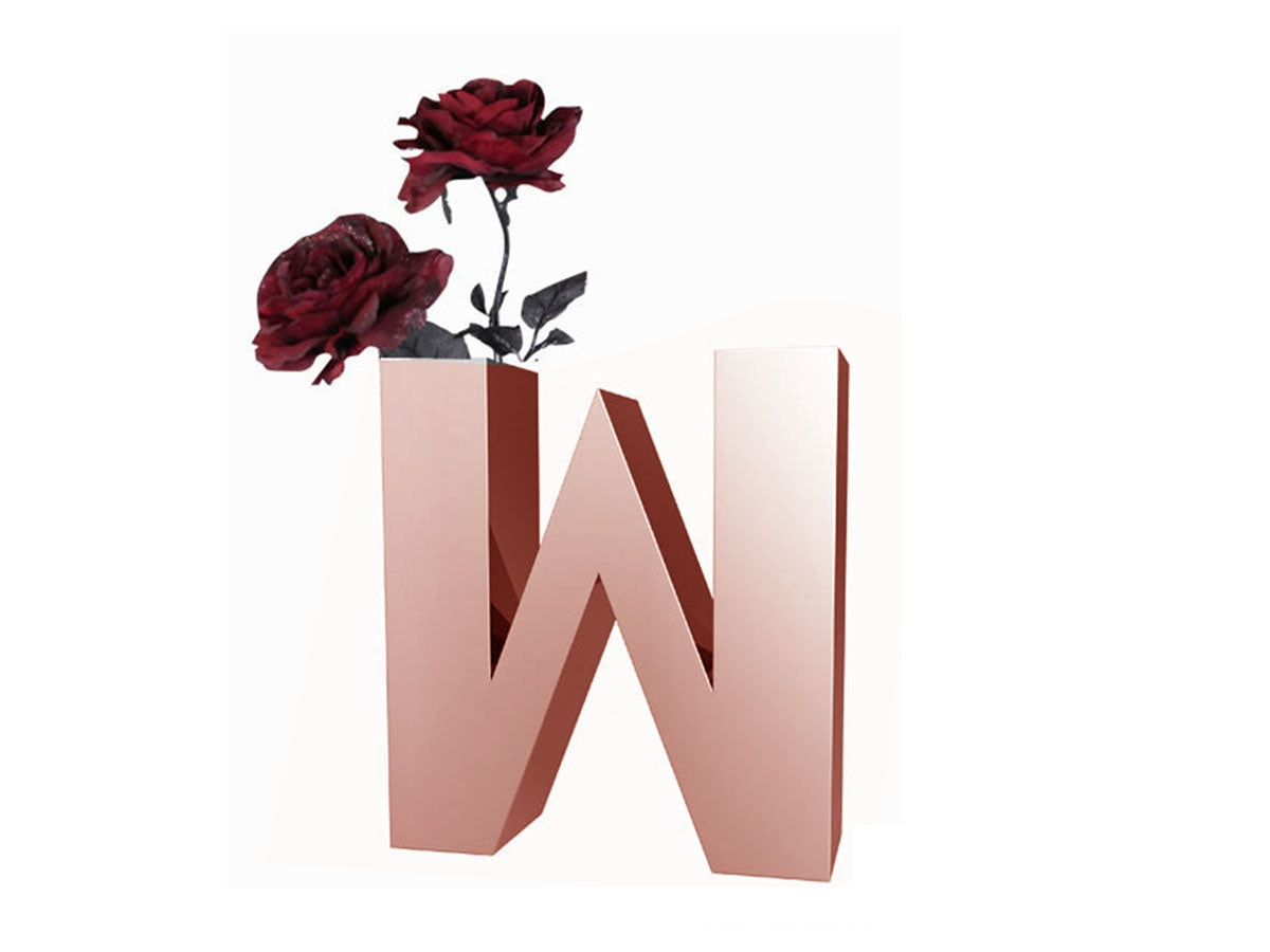 Polished Rose Gold "W" Vase