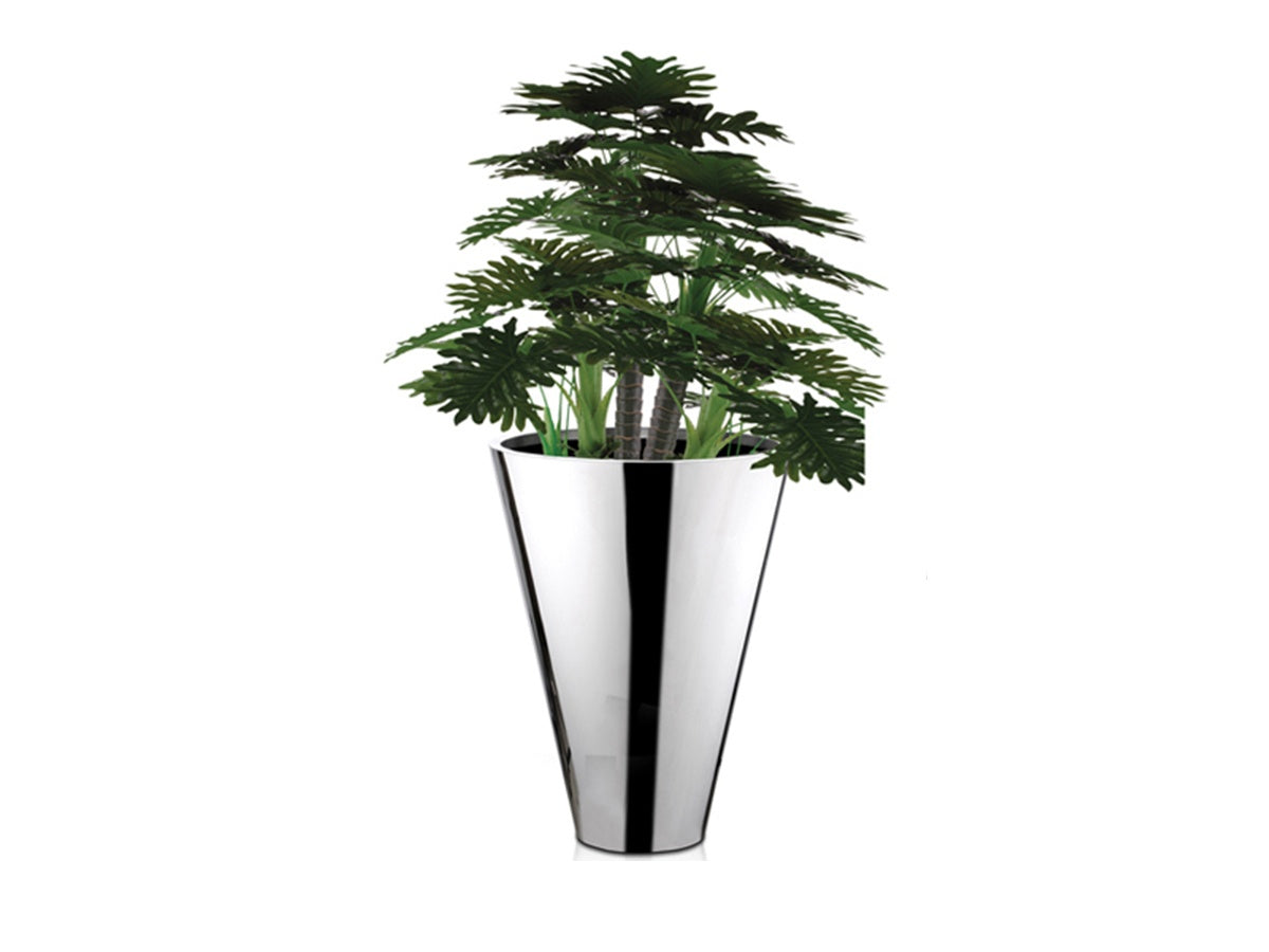 Polished Stainless Steel Floor Planter