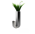 Polished Stainless Steel J-Shaped Vase