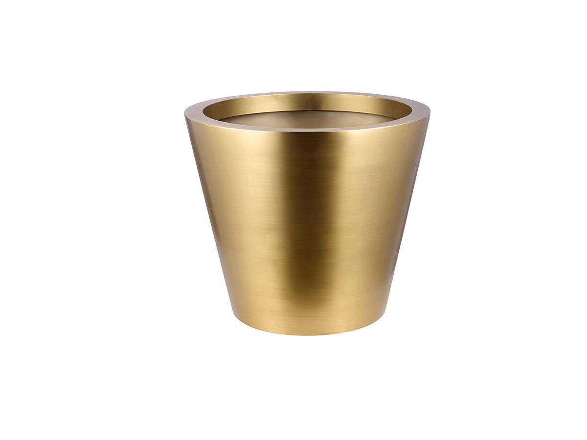 Brushed Gold Cone Flower Pot