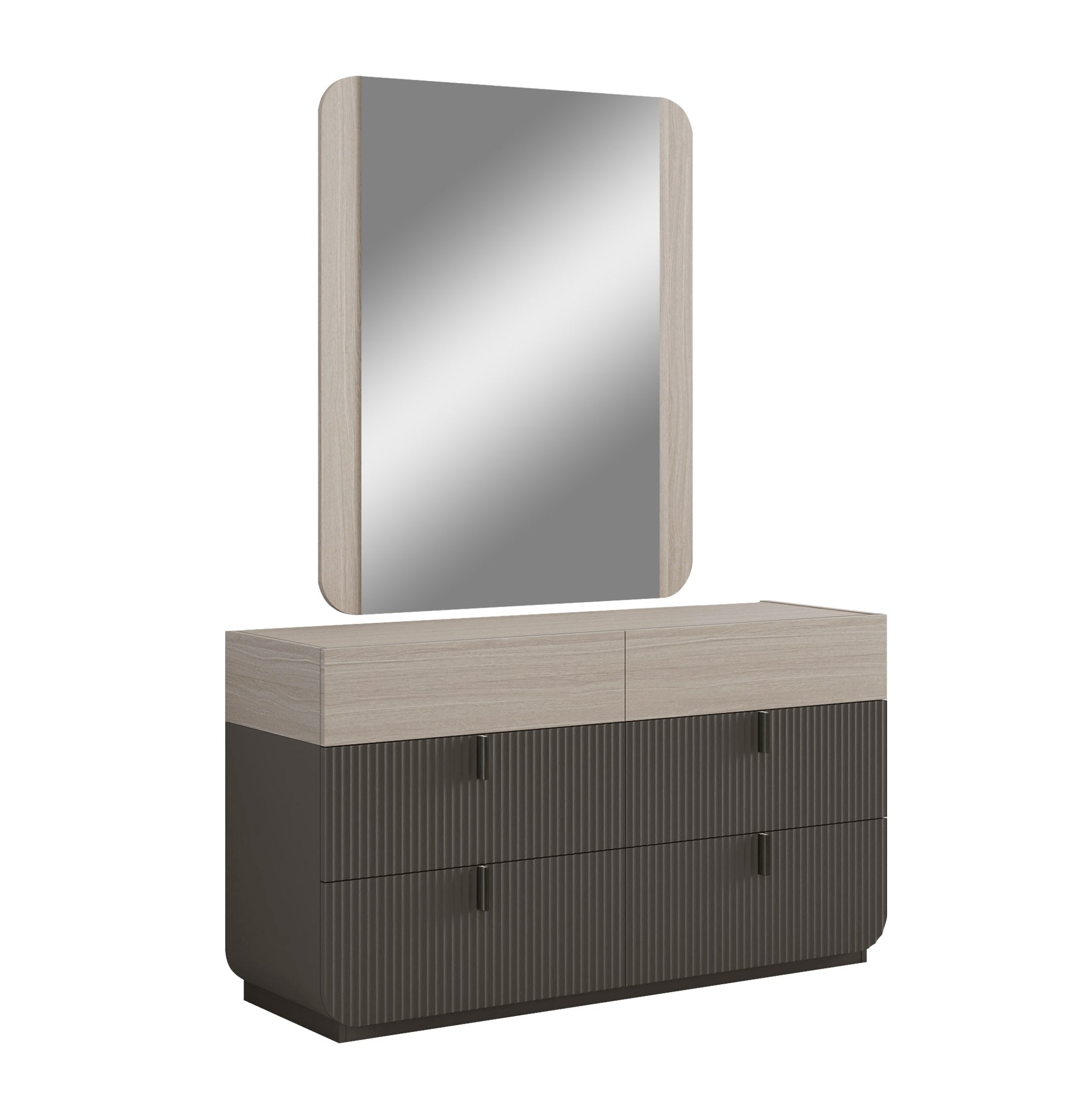 Halo White High-Gloss Mirrored Dresser