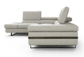 Light Grey Leather Sectional with Left-Hand-Facing Chaise