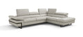 Light Grey Leather Sectional with Right-Hand-Facing Chaise