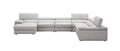 Kobe Silver Grey Leather Sectional with Left-Facing Chaise