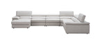 Kobe Silver Grey Leather Sectional with Left-Facing Chaise