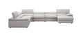 Kobe Silver Grey Leather Sectional with Right-Facing Chaise