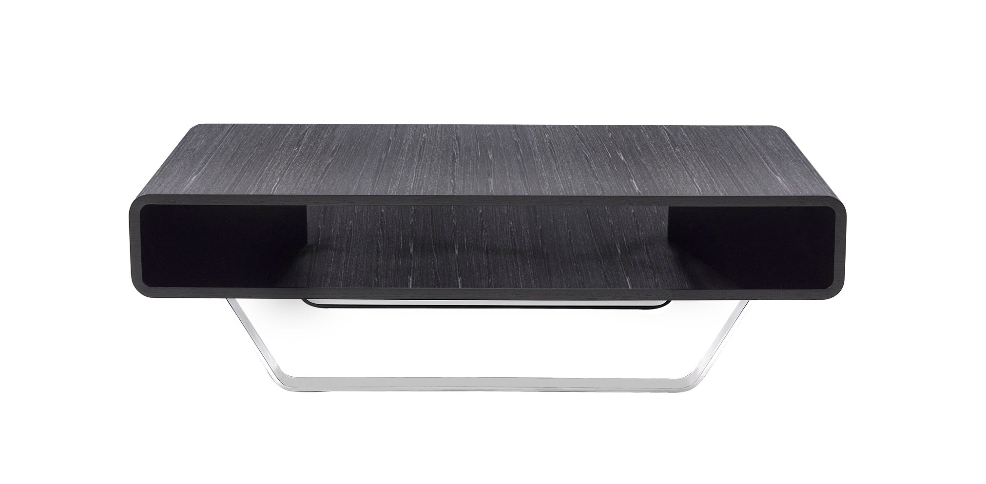 Grey Veneer Coffee Table with Chrome Accents