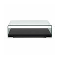 Clear Curved-Glass Square Coffee Table