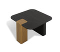Black Oak End Table with Brushed Brass Base