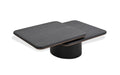 Black Oak and Metal Coffee Table