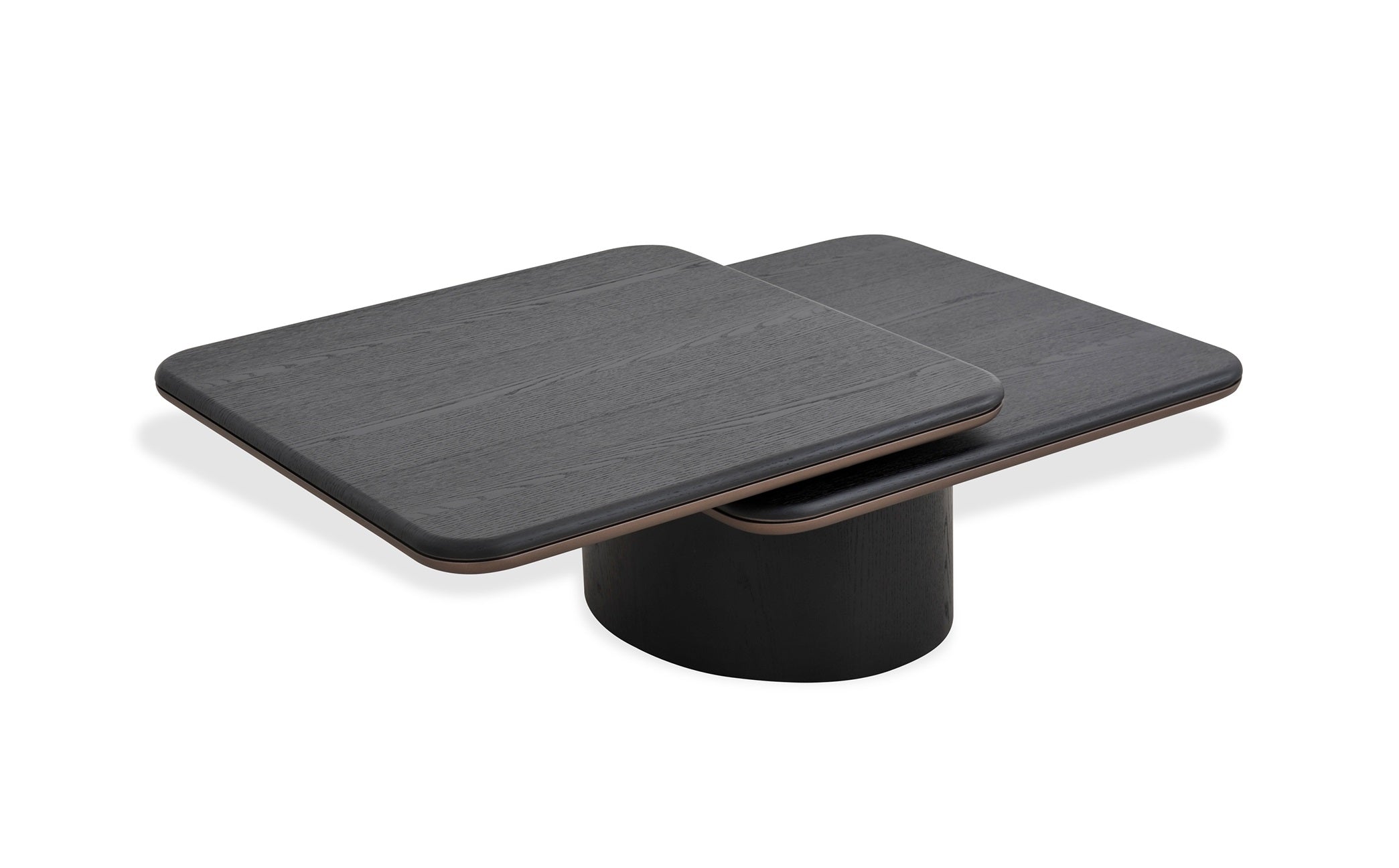 Black Oak and Metal Coffee Table