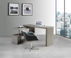 Grey Brushed Stainless Steel Office Desk — 55-Inch