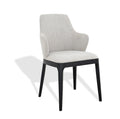 Black Oak-and-Fabric Dining Chair
